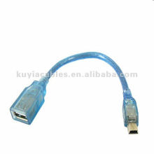 USB MINI 5PIN BLUE USB 2.0 B Mini 5 Pin Male to A Female Converter Cable